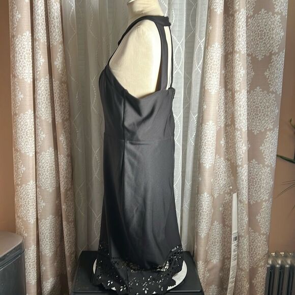 Bisou Bisou Michele Bohbot Black Halter Dress - Sz 14 - Picture 3 of 10